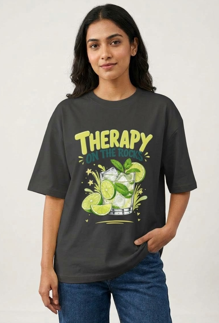 Therapy On The Rocks Oversized T-Shirt