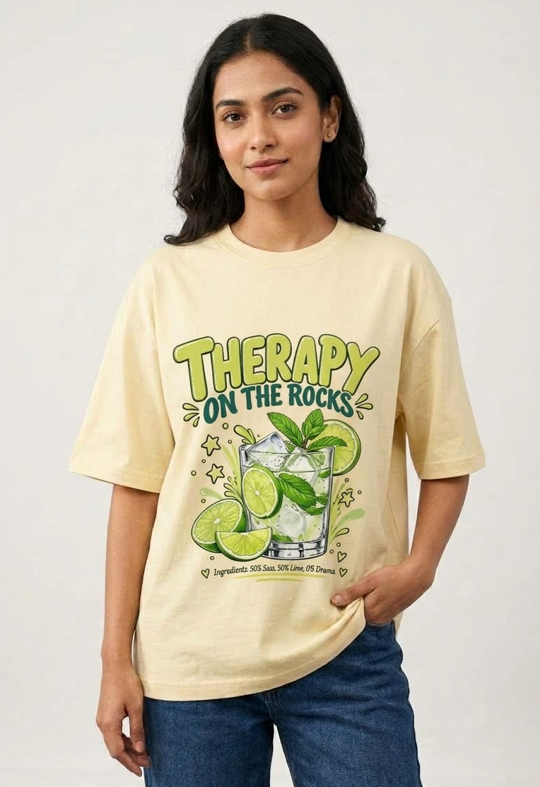 Therapy On The Rocks Oversized T-Shirt